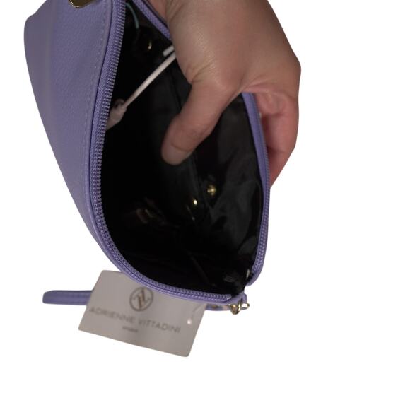 Adrienne Vittadini Charging Wallet Wristlet - Pebble Leather Blue NWT - Picture 9 of 12